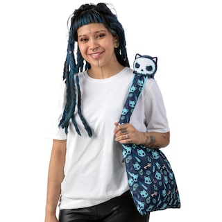 Foto 4 | Foto 4 | Bolsa De Peluche Teeturtle Con Forma De Calavera Azul Oscuro Con Felpa - Venta Internacional.