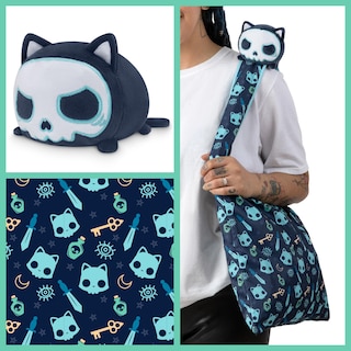 Foto 5 | Foto 5 | Bolsa De Peluche Teeturtle Con Forma De Calavera Azul Oscuro Con Felpa - Venta Internacional.