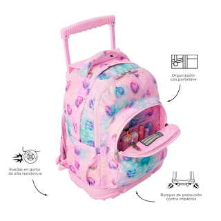 Foto 4 | Foto 5 | Mochila Grande Con Ruedas Porta Laptop 15.4 | 25 L Renglon Glitter