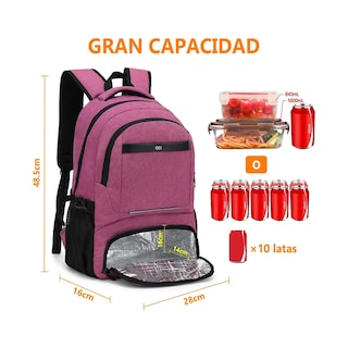 Foto 3 | Foto 3 | Mochila De Almuerzo Antirrobo Impermeable Eo Safe Imports Esi-20424 Purpura