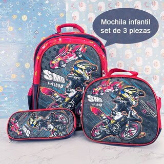 Foto 6 | Foto 6 | Kit Mochila Escolar Lonchera Lapicera Primaria Con Carrito