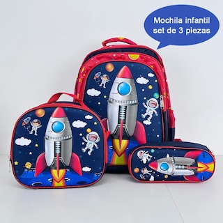 Foto 6 | Foto 6 | Kit Mochila Escolar Lonchera Lapicera Primaria Con Carrito