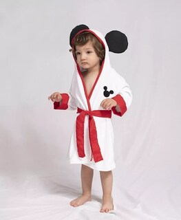 Foto 3 | Foto 3 | Batita de Baño Chiqui Mundo Capucha Cinturón Disney Blanca para Niños
