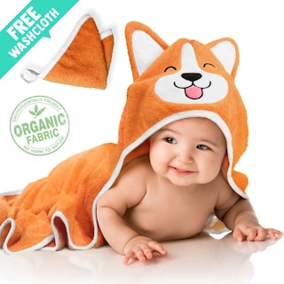 Foto 7 | Foto 7 | Toalla Con Capucha Para Bebé Corgi Dog, Ultrasuave Y Absorbente, Naranja - Venta Internacional.