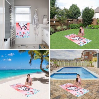 Foto 4 | Foto 4 | Toalla De Playa Franco Kids Hello Kitty, Algodón, 147 Cm X 71 Cm - Venta Internacional.