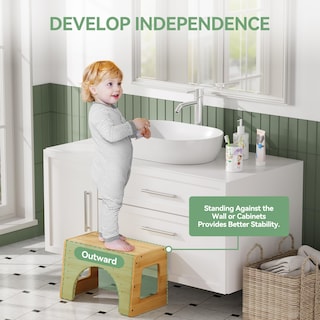 Foto 3 | Foto 3 | Taburete Amazerbath 3 En 1 De Bambú Para Niños Pequeños Que Aprenden A Ir Al Baño - Venta Internacional.