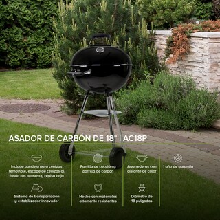 Foto 2 | Foto 2 | Asador de Carne de Carbón 18'' Avera Acero Premium Ac18p color Negro