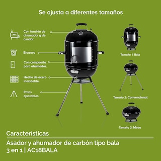 Foto 4 | Foto 4 | Asador de Carbón Ahumador 18'' Avera Ac18bala color Negro