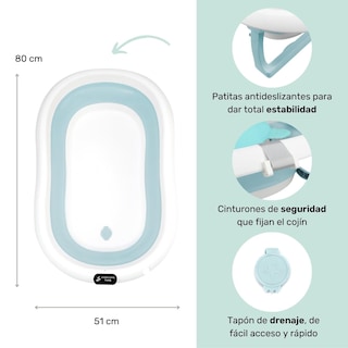 Foto 3 | Foto 3 | Bañera Para Bebé Ó Tina De Baño Plegable Con Cojín Flotante Anti-deslizante Nap Baby - Azul