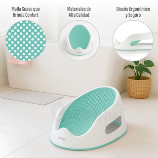 Foto 2 | Foto 2 | Bebbly Soporte Para Bañera De Bebé Antideslizante Con Base Ergonómica Reclinada Para Recién Nacido Ideal Para Baño Seguro