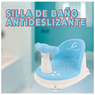 Foto 2 | Foto 2 | Asiento de Baño para Bebé Azul con Respaldo y Ventosas Antideslizantes