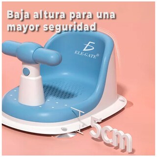 Foto 3 | Foto 3 | Asiento de Baño para Bebé Azul con Respaldo y Ventosas Antideslizantes
