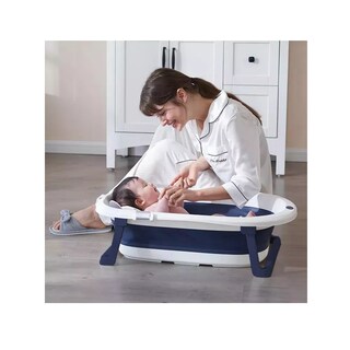 Foto 3 | Foto 3 | Bañera para Bebé Belug color Azul Plegable con Cojín y Termómetro