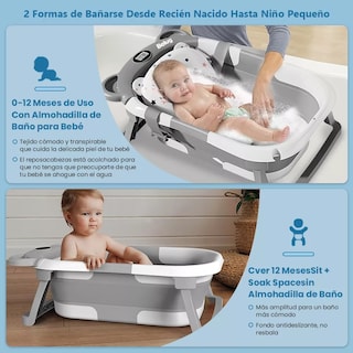 Foto 2 | Foto 2 | Bañera para Bebés Belug Plegable con Cojín Gris