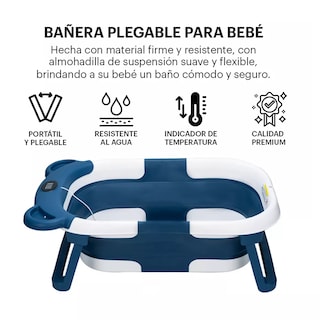 Foto 2 | Foto 2 | Bañera de Bebé Portátil Plegable Con Termómetro Eo Safe Imports Esi-17307 Azul