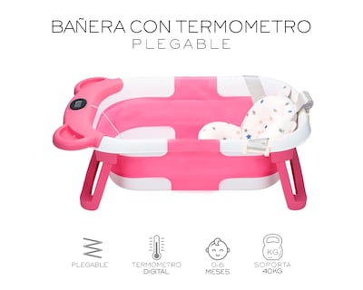 Foto 2 | Foto 2 | Bañera Plegable Para Bebé Basitex Color Rosa
