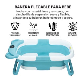Foto 2 | Foto 2 | Bañera Tina Bebe Con Cojín 2pz Belug Azul Claro Blanco