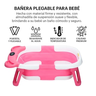 Foto 2 | Foto 2 | Bañera Tina Bebe Con Cojín 2pz Belug Rosa Blanco