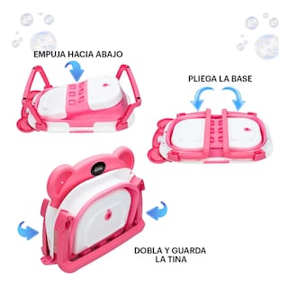 Foto 4 | Foto 4 | Bañera Tina Bebe Con Cojín 2pz Belug Rosa Blanco