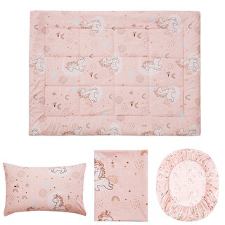 Foto 4 | Foto 4 | Juego De Ropa De Cama Para Niños Pequeños Jsd Pink Unicorn De 4 Piezas, Cama En Bolsa - Venta Internacional.