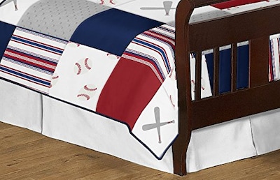 Foto 4 | Foto 4 | Juego De Ropa De Cama Sweet Jojo Designs Baseball Patch Rojo, Azul Y Gris - Venta Internacional.