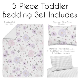 Foto 3 | Foto 3 | Juego de Ropa de Cama Sweet Jojo Designs Estampado Floral para Niños 5 Piezas - Venta Internacional