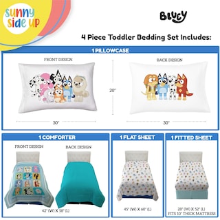 Foto 3 | Foto 3 | Juego De Edredón Sunny Side Up Bluey & Friends Para Niños Pequeños De 4 Piezas - Venta Internacional.