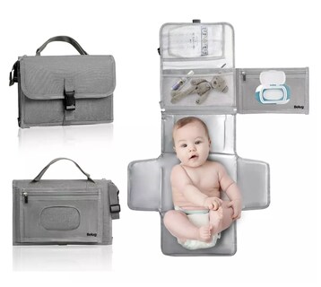 Foto 3 | Foto 3 | Cambiador De Bebé Impermeable Belug Portátil Artículos Para Bebes, Gris