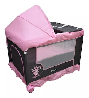 Foto 1 | Foto 1 | Cuna Corral Infanti Silver Pink con Organizador Desmontable y Plegado Compacto