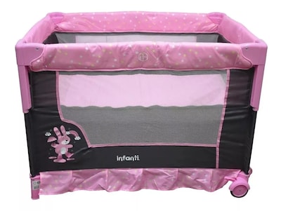 Foto 4 | Foto 4 | Cuna Corral Infanti Silver Pink con Organizador Desmontable y Plegado Compacto
