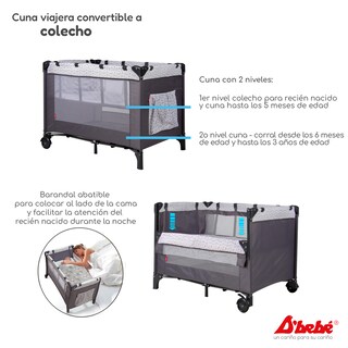 Foto 3 | Foto 3 | Cuna Corral Colecho D'bebé Love & Care Gris