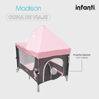 Foto 5 | Foto 5 | Infanti Cuna De Viaje Madison Plegable Convertible A Colecho Rosa