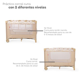 Foto 3 | Foto 3 | Cuna Corral Plegable Con Cambiador Y Dos Niveles D´bebe - Beige