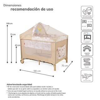 Foto 5 | Foto 5 | Cuna Corral Plegable Con Cambiador Y Dos Niveles D´bebe - Beige