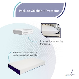 Foto 3 | Foto 3 | Pack Colchón De Bebé: Baby Good + Protector - 130x70x15 Cm
