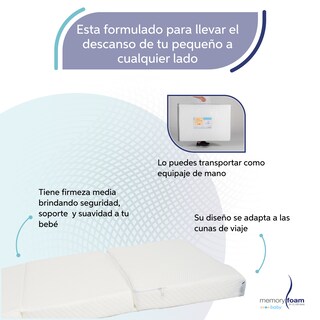 Foto 3 | Foto 3 | Colchón Memory Foam Cuna De Viaje Plegable Blanco