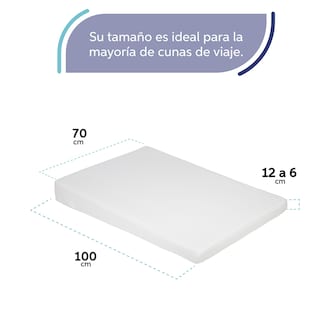Foto 5 | Foto 5 | Memory Foam Colchón Antirreflujo Para Cuna De Viaje, 100 X 70 X 12 A 6 Cm, Fácil De Transportar, Firmeza Media, Funda Removible