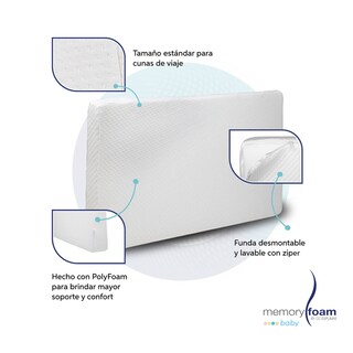 Foto 4 | Foto 4 | Colchón Memory Foam Cuna De Viaje 100*70*6 Blanco