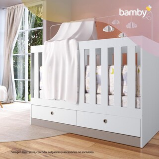 Foto 4 | Foto 4 | Cuna 3 En 1 Con Cajones Blanca Moderna Nordica Kingshouse