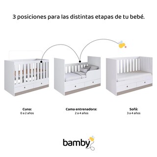 Foto 8 | Foto 8 | Cuna 3 En 1 Con Cajones Blanca Moderna Nordica Kingshouse