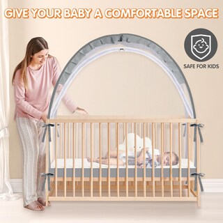 Foto 7 | Foto 7 | Funda De Red De Seguridad Genérica Para Cuna Crib Tent, Gris, Grande - Venta Internacional.