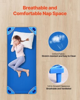 Foto 4 | Foto 4 | Cuna Apilable Para Niños Vevor, Paquete De 4 Unidades, Color Azul - Venta Internacional.