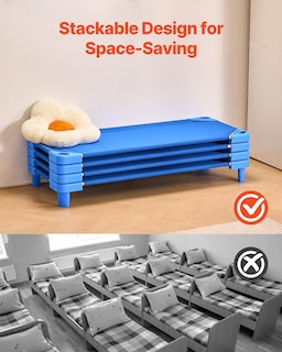 Foto 5 | Foto 5 | Cuna Apilable Para Niños Vevor, Paquete De 4 Unidades, Color Azul - Venta Internacional.