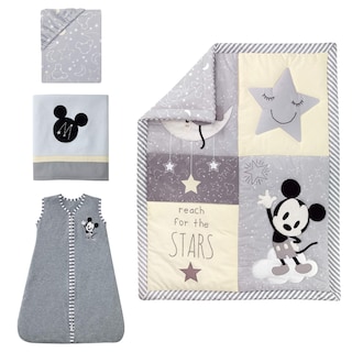 Foto 1 | Foto 1 | Juego De Ropa De Cama Para Cuna Lambs & Ivy Mickey Mouse, 4 Piezas, Gris - Venta Internacional.