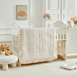 Foto 2 | Foto 2 | Juego De Ropa De Cama Para Cuna Flysheep Tufted Stripes, 3 Piezas, Color Beige - Venta Internacional.