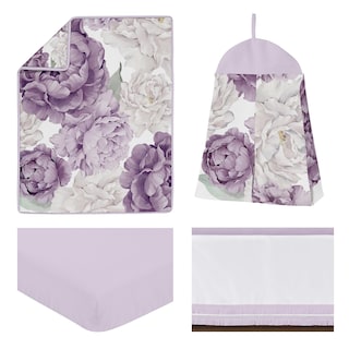 Foto 5 | Foto 5 | Juego De Ropa De Cama Para Cuna Sweet Jojo Designs, Color Lavanda Y Morado, 4 Piezas - Venta Internacional.