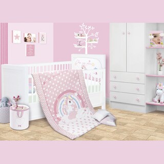 Foto 3 | Foto 3 | Edredón Baby Baby Unicornio Rosa para Cama Cuna Corral 6 Piezas