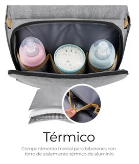 Foto 5 | Foto 5 | Pañalera Expandible Impermeable Y Cambiador Mochila 3 En 1 Gris