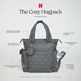 Foto 4 | Foto 4 | Bolsa De Pañales Huggies Cozy Hugpack Tote Negra Acolchada - Venta Internacional.