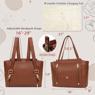 Foto 5 | Foto 5 | Bolsa De Pañales De Piel Para Pañales, Mochila Miss Fong Brown - Venta Internacional.